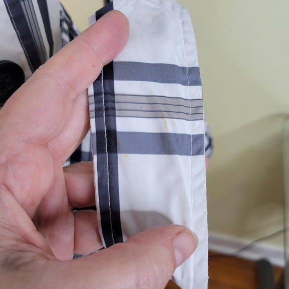 Womans Weather Tamer Short Trench Coat Black/gray/white Size Small - Picture 10 of 15